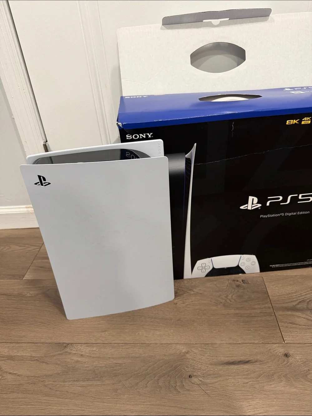 Sony PS5 Digital Edition Console - White with Black Accents